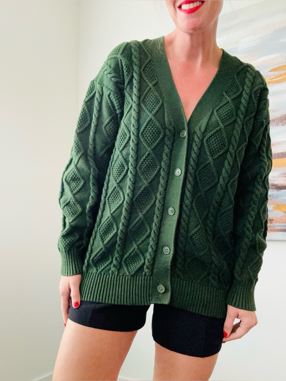 ARITZIA Sunday Best Evergreen Peggy Cardigan Size SMALL - Picture 3 of 14